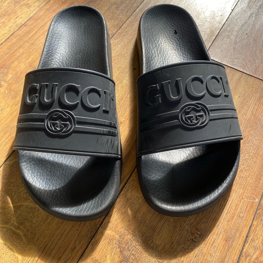 Gucci Black Slide Sandals